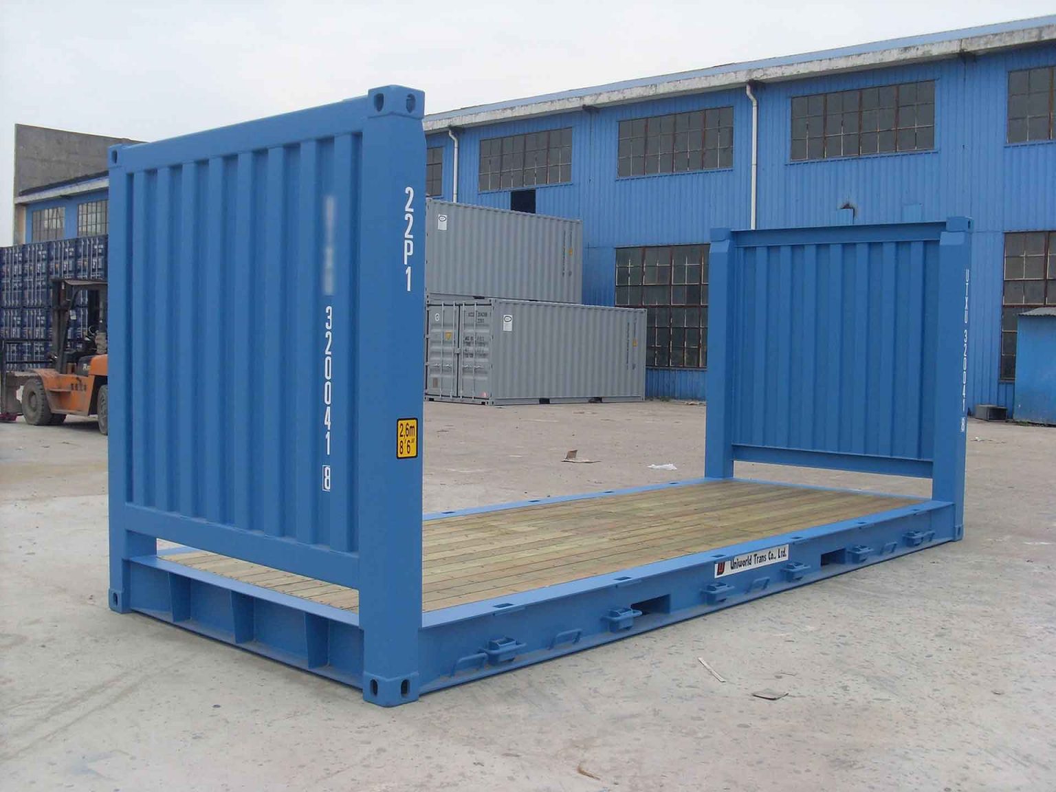 Flat Rack Yük konteyneri (üstü açık)